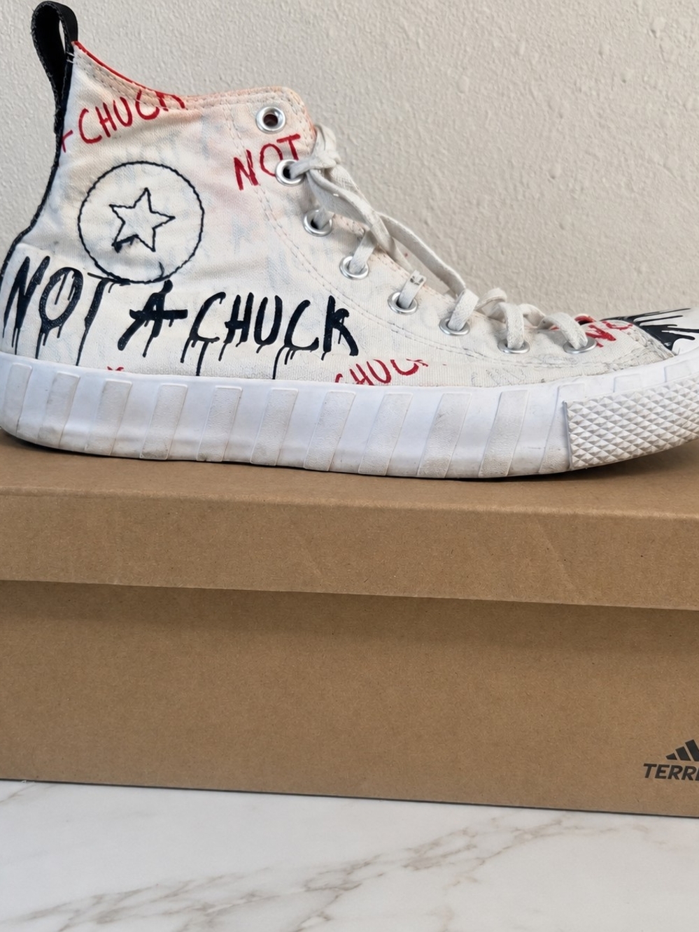 Converse UNT1TL3D Not A Chuck High Top Men’s 11 White Graphic Sneakers